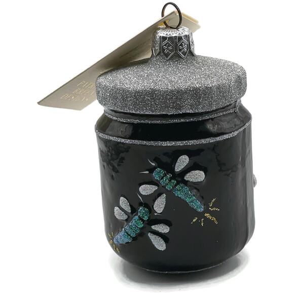 Patricia Breen Firefly Jar Black Bugs Silver Rim Spring Christmas Tree Ornament - Picture 4 of 10